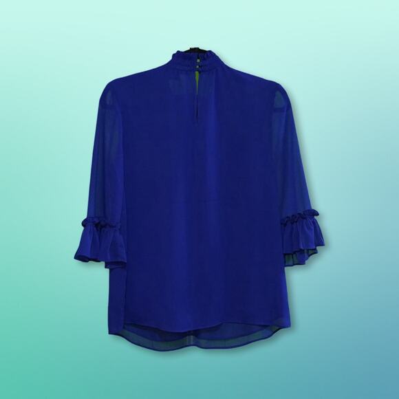 Ann Taylor Factory Blue Blouse - Petite Small - Picture 1 of 6